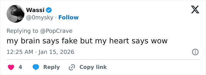 Tweet from user @0mysky reacting to a viral photo dump of Charli XCX with a racy braless look.