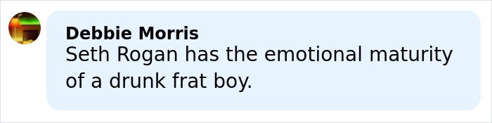 Comment criticizing Seth Rogen's behavior, related to Pamela Anderson wanting an apology after a yucky Golden Globes experience.