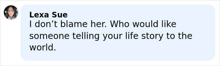 Comment from Lexa Sue on a social media post discussing Pamela Anderson wanting an apology from Seth Rogen after a Golden Globes incident.