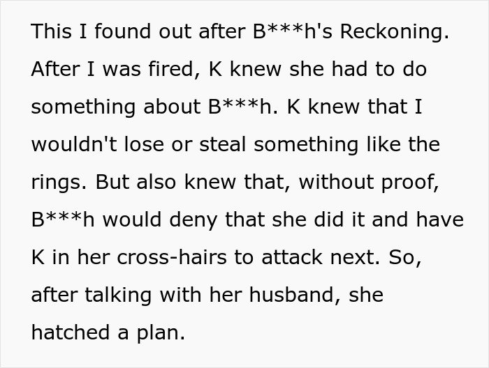 Text excerpt describing a man&rsquo;s reckoning and plan for revenge on the coworker who got him fired years prior.