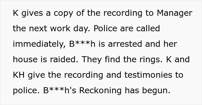 Man gets revenge on coworker who got him fired, recording leads to police arrest and a reckoning begins.