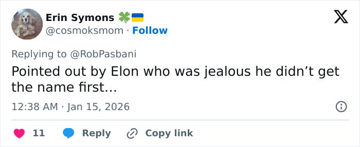 Screenshot of a tweet discussing a billionaire forced to change the name of his boat after people realized what it spells backwards.