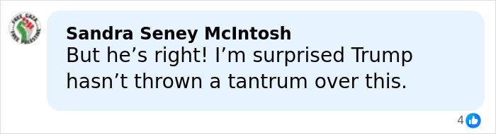 Screenshot of Sandra Seney McIntosh&rsquo;s Facebook comment reacting to Stephen King ICE agent Jonathan Ross controversy.