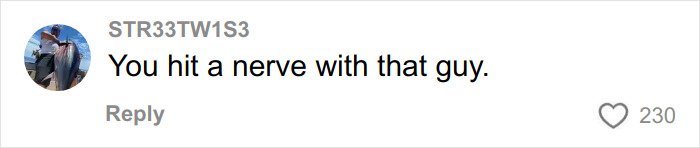 Comment on social media by user STR33TW1S3 reacting to a story about steroids and a bodybuilder removed from a flight.