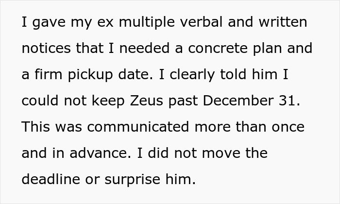 Woman struggles with ex’s dog and threatens to take pet to shelter while ex remains unresponsive.