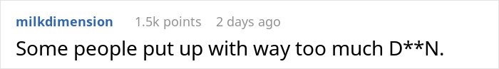 Text post on a social media platform showing user milkdimesion commenting about frustration, referencing a difficult situation with a dog.