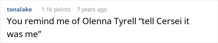 Screenshot of a Reddit comment comparing a clever move to MIL playing the long game in a family conflict.