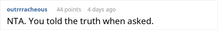 Screenshot of a Reddit comment discussing a workplace conflict involving a man and a woman who reported him to HR.