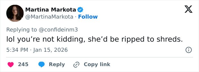 Twitter reply criticizing Margot Robbie's underwater cover shoot, highlighting harsh public reactions and brutal roasting.