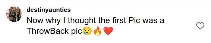 Comment from destinyaunties expressing surprise and nostalgia with emoji reactions on a social media post about Serena Williams kneeing move.