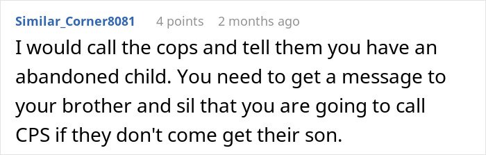 Screenshot of an online comment about a stressed mom of 6 whose brother blocks her number while babysitting his son.