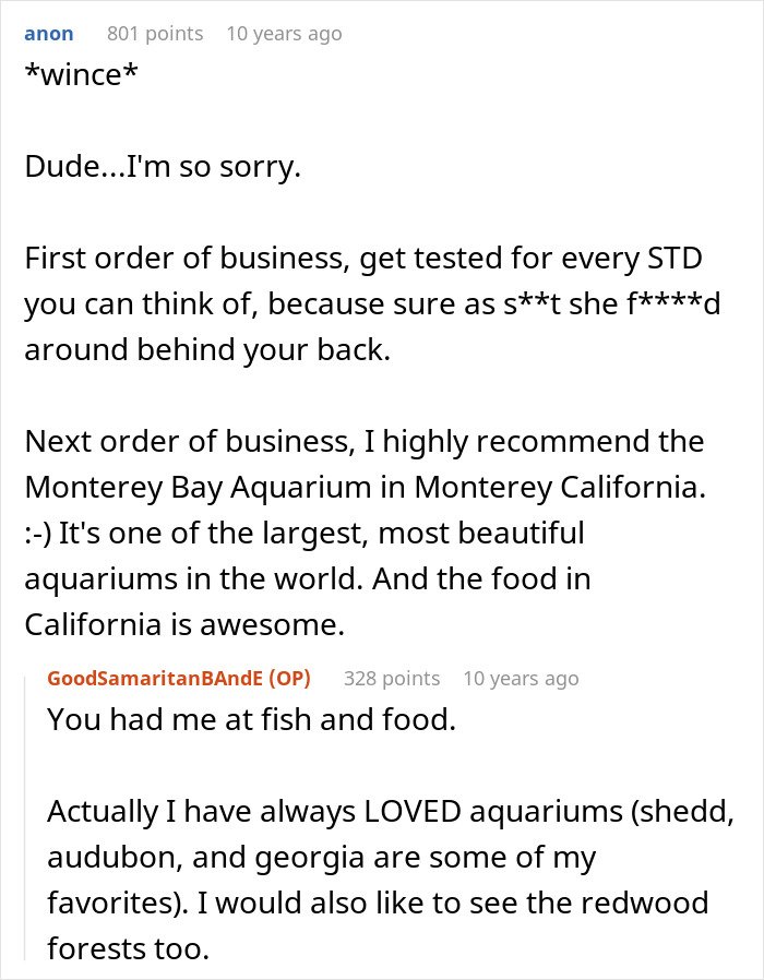 Online forum conversation about a guy’s heroic actions leaving him single and discovering he wasn’t the problem.