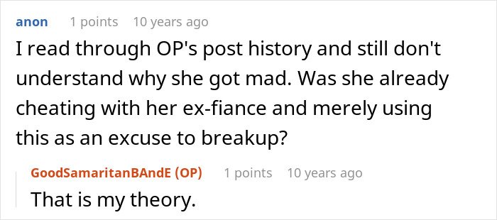 Screenshot of an online forum discussing a guy’s heroic actions leading to relationship issues and discovering he wasn’t the problem.
