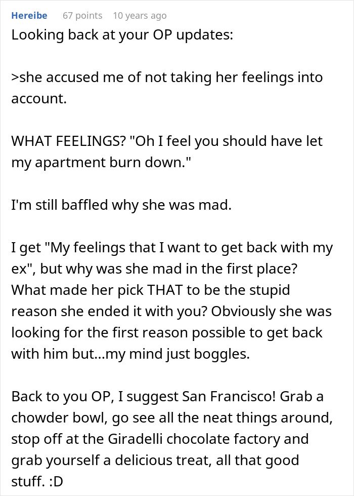 Commenter reflecting on guy’s heroic actions leaving him single and realizing he wasn’t the problem after all.