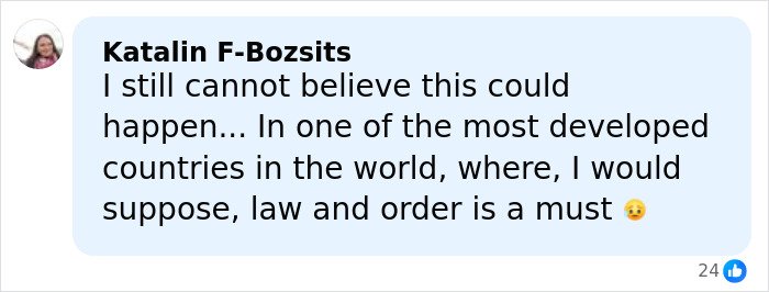 Screenshot of a social media comment reacting to claims from a waitress who escaped a Swiss bar fire.