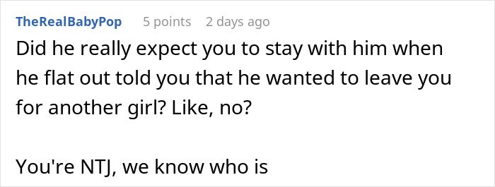 Screenshot of an online comment discussing a man’s plan to open relationship to date younger coworker backfiring.