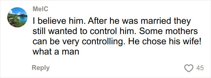 Comment from MelC expressing support for Brooklyn Beckham amid family feud online controversy.