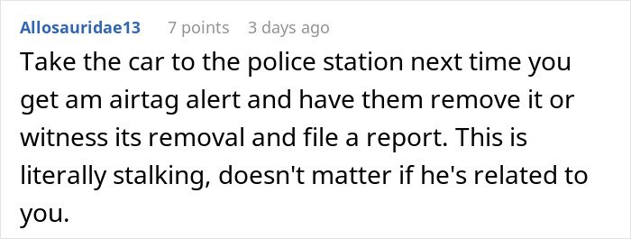 Man upset his 27-year-old son won’t let him track his car with an AirTag claiming safety concerns.