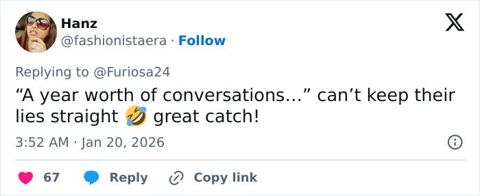 Screenshot of a social media reply highlighting the contradiction in Brooklyn Beckham's accusations against his parents.