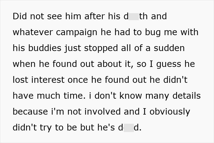 Partial text excerpt highlighting a woman affected by her brother’s stalker tendencies causing loss of college, job, and sanity.