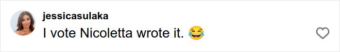 Comment by user jessicasulaka reading I vote Nicoletta wrote it followed by a laughing emoji, related to footage of Victoria Beckham after Brooklyn’s dance accusation.