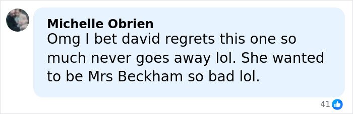Comment from David Beckham’s ex-assistant reacting to Brooklyn Beckham’s viral family rift revelation on social media.