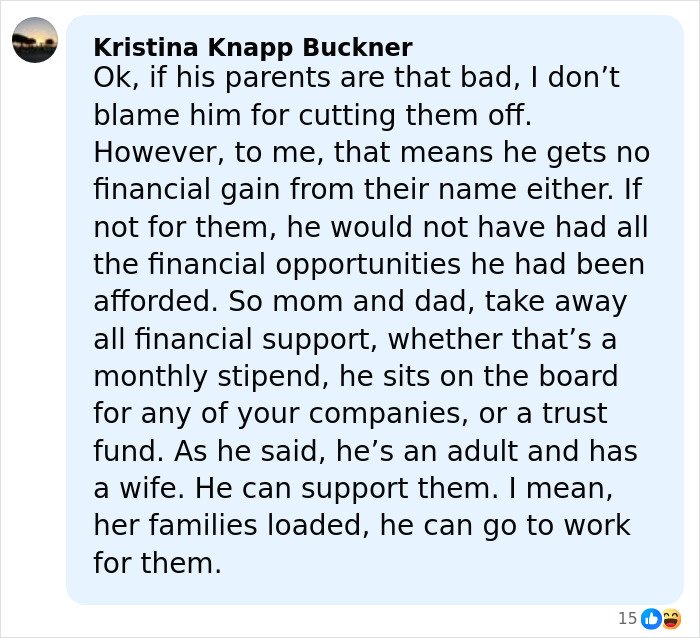 Comment from David Beckham’s ex-assistant reacting to Brooklyn Beckham’s viral family rift revelation online.