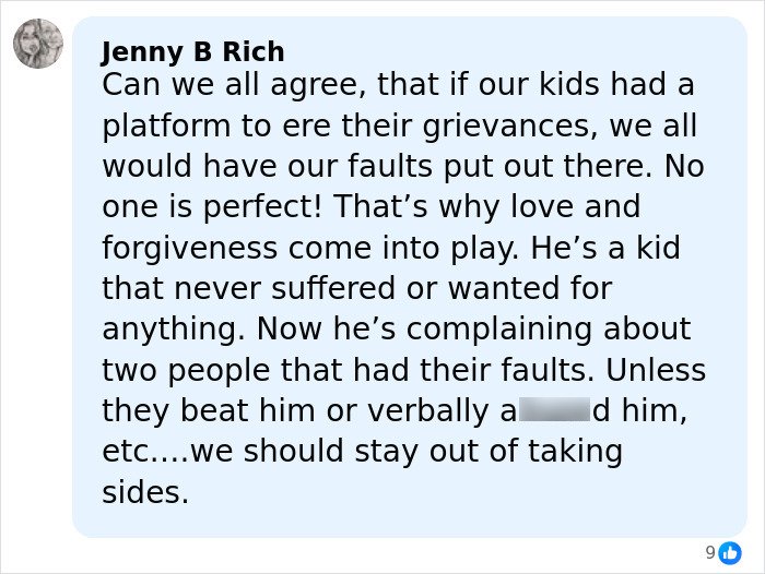 Comment from David Beckham’s ex-assistant reacting to Brooklyn Beckham’s viral family rift revelation on social media.