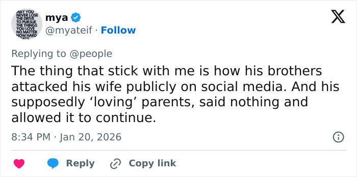 Screenshot of a tweet discussing family drama related to Cruz Beckham and Brooklyn’s wedding claims on social media.