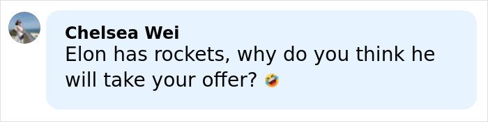 Comment on social media post joking about Elon Musk’s reaction to Ryanair’s brutal takedown related to Twitter tantrum.