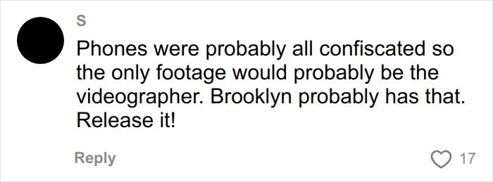 Comment about confiscated phones and video footage from Brooklyn and Nicola’s wedding revealing details of Victoria Beckham’s dance.