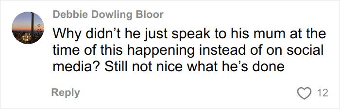 Comment on social media questioning why he didn't speak to his mum instead about Victoria Beckham’s inappropriate dance.