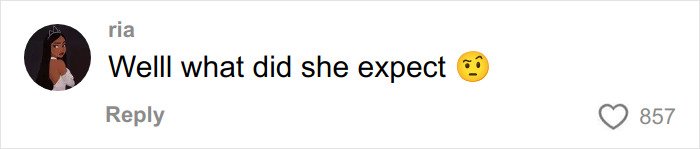Comment from user ria reacting with a skeptical emoji to Victoria Beckham’s inappropriate dance at Brooklyn and Nicola’s wedding.