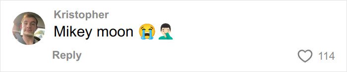 A social media comment from Kristopher expressing sadness with crying and facepalm emojis amid Meghan Trainor surrogate backlash.