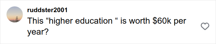 TikTok comment questioning if higher education is worth $60k per year, related to Amherst College firing spree controversy.