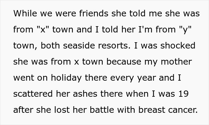 Text post sharing a story about accidentally moving next door to a former friend and the resulting conflict.