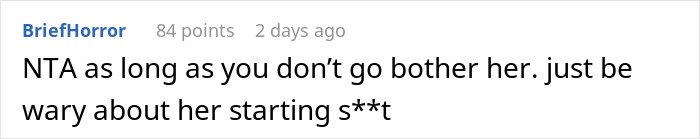 Screenshot of a social media comment discussing a man accidentally moving next door to a former friend causing conflict.