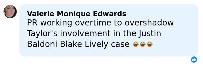 Comment from Valerie Monique Edwards about Taylor Swift, Blake Lively, and Kim Kardashian sparking suspicion online.