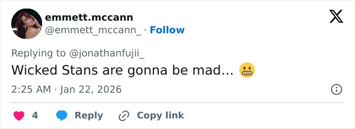 Social media user reacting to the Academy Releases 2026 Oscar Nominations with an emoji and comment online.