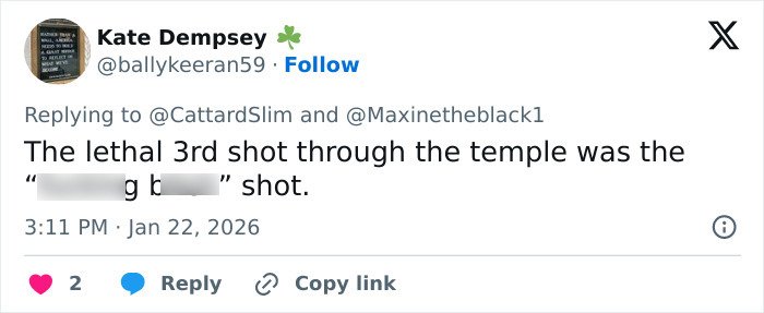 Screenshot of a tweet discussing autopsy details revealing harrowing new information about Renee Good’s final moments.