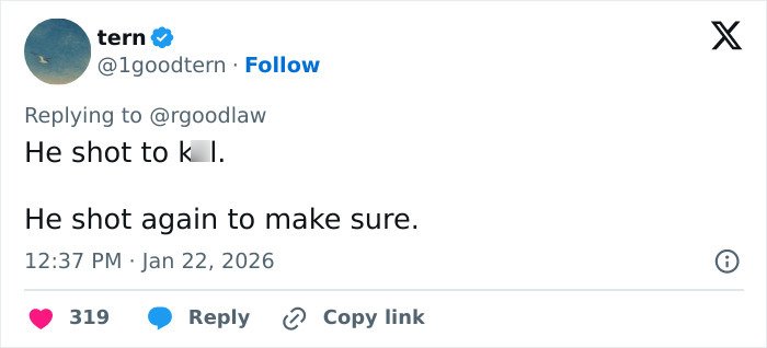 Tweet screenshot showing a disturbing message related to autopsy released by Renee Good’s family revealing final moments details.