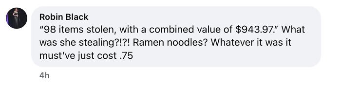 Comment on social media discussing assistant principal accused of Walmart theft scheme using stacking method for months.