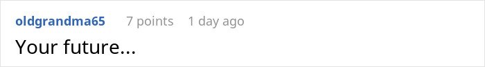 Screenshot of a social media comment discussing a future scenario related to mother dictating wedding attire and groom refusal.
