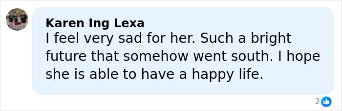 Comment expressing sadness for Amanda Bynes, referencing the tragic tale of child stars and concern for her well-being.