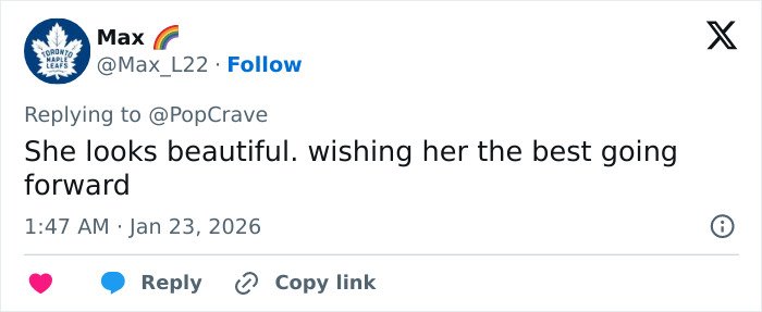 Social media comment praising Millie Bobby Brown's sultry snaps that show she grew up too fast.
