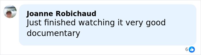 Screenshot of a social media comment praising the Elizabeth Smart Netflix documentary Kidnapped as a very good documentary.