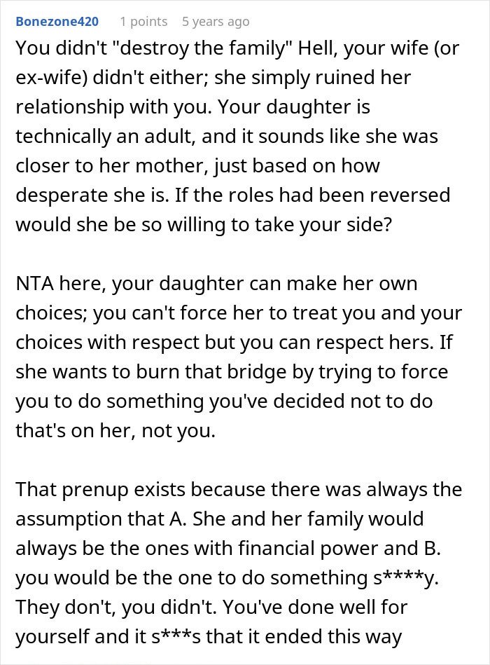 Comment text reflecting a dad&rsquo;s guilt and emotional struggle distancing from daughter during a messy divorce and discovering heartbreaking truths.