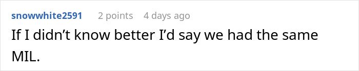 Screenshot of a Reddit comment discussing a MIL running to the priest after son-in-law’s revenge working hilariously well.