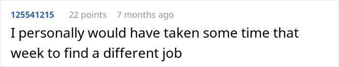 Screenshot of an online comment about a waiter suspended by his boss to teach him a lesson and then begged to return.