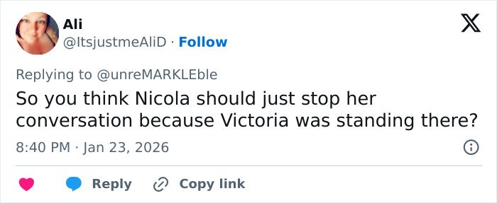 Tweet about tense exchange between Victoria Beckham and Nicola Peltz sparking viral attention amid ongoing feud.